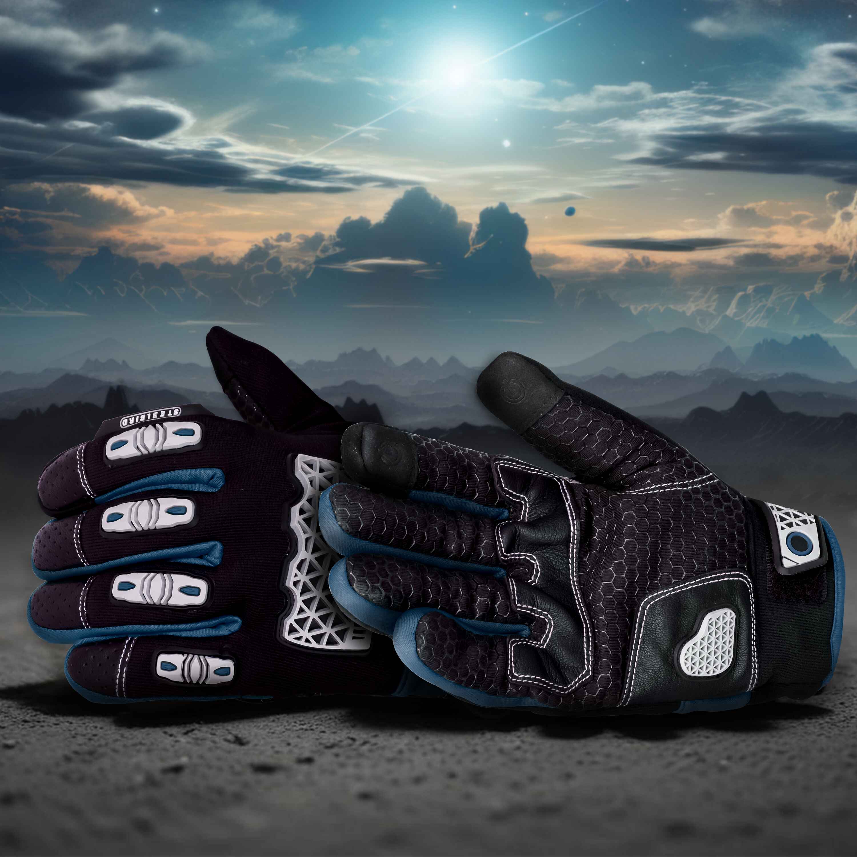 Steelbird Fighter Gloves-Blue